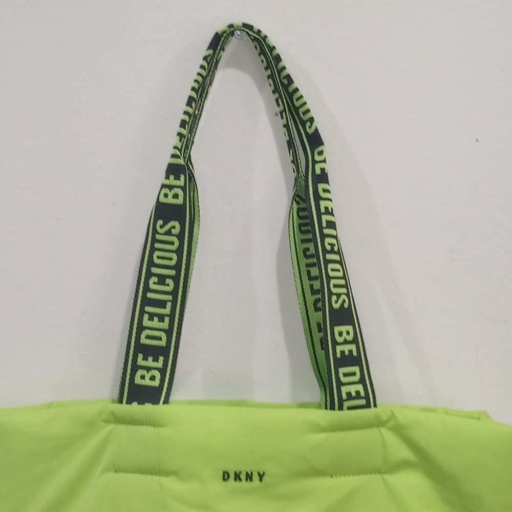 DKNY Be Delicious Neon Green Tote Shopper Sac - Picture 5 of 9